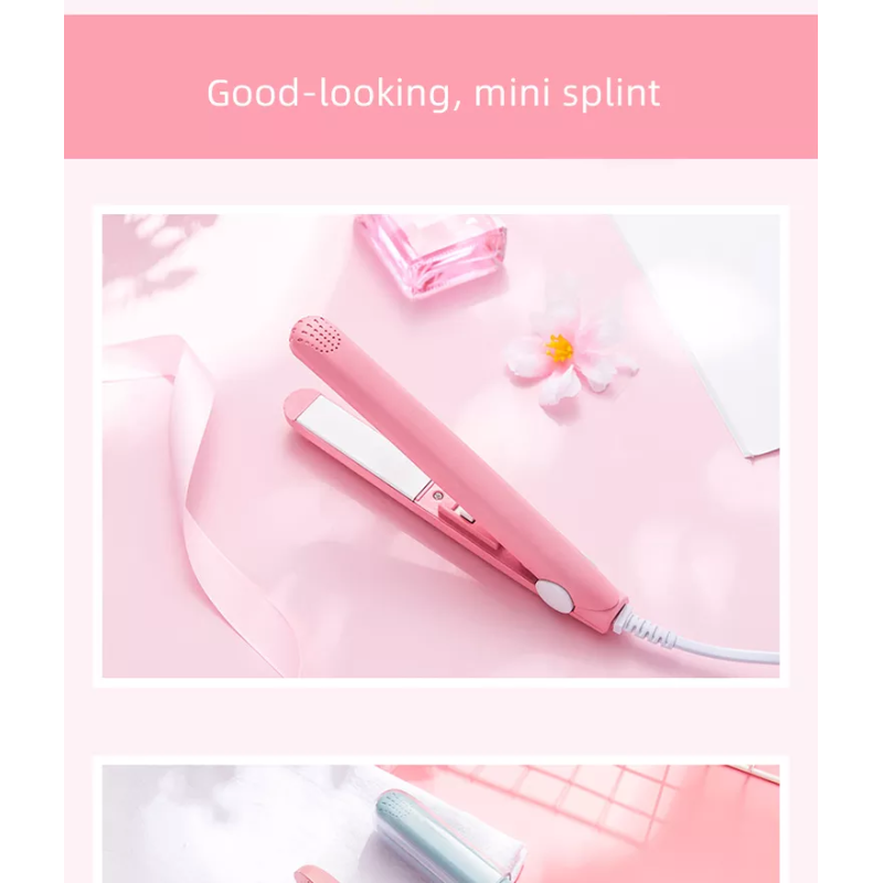 Mini Flat Iron Hair Straightener 2 In 1 Small Curling Hair Crimper For Women Travel