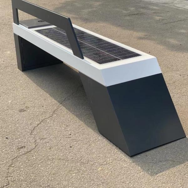 Commercial Outdoor Smart Solar Powered Bench Wireless Charging Light Seat