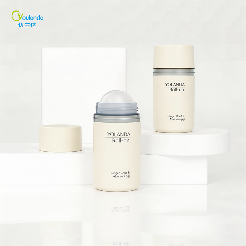 50ML Empty White Cylindrical Roll-On Sunscreen Lotion Packaging Plastic PP Roll on Bottle 