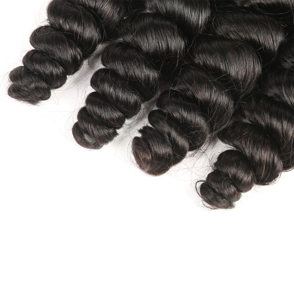 Black Color 100 Virgin Cambodian Loose Curly Hair With Baby Hair Natural