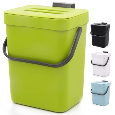 Compost Bin Indoor Kitchen Home Sealed Hanging Small Trash Can Rubbish Bin Waste Bins with Lid