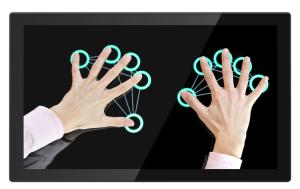 Monitores LCD finos embutidos de 21,5 polegadas Dvi VGA Monitores de toque PCAP