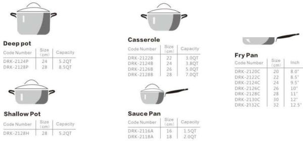 Aluminum marble inside coating shiny popular metalic outside coating sanding external cookware set