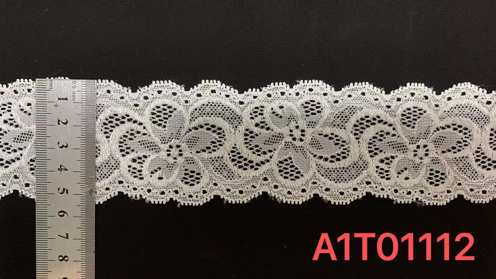 3.5cm Width Scalloped Edge Floral Lace Trim with Breathable Hollow Weave for Lingerie and Dresses