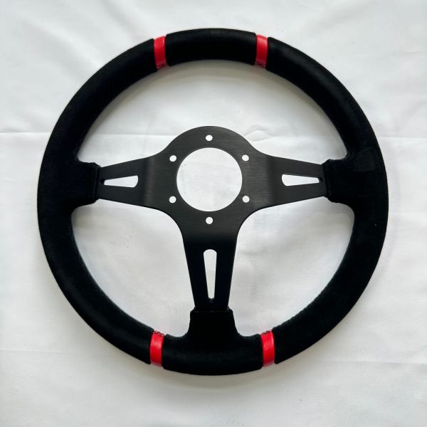 Motorsport Billet Racing Steering Wheels Suede Wrapped 90MM Dish 14 Inch