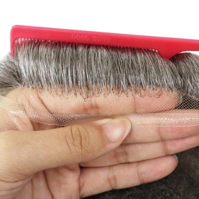 Mens Toupee Hair Replacement French Lace Human Hair Systems Hair Pieces Q6 #1B65