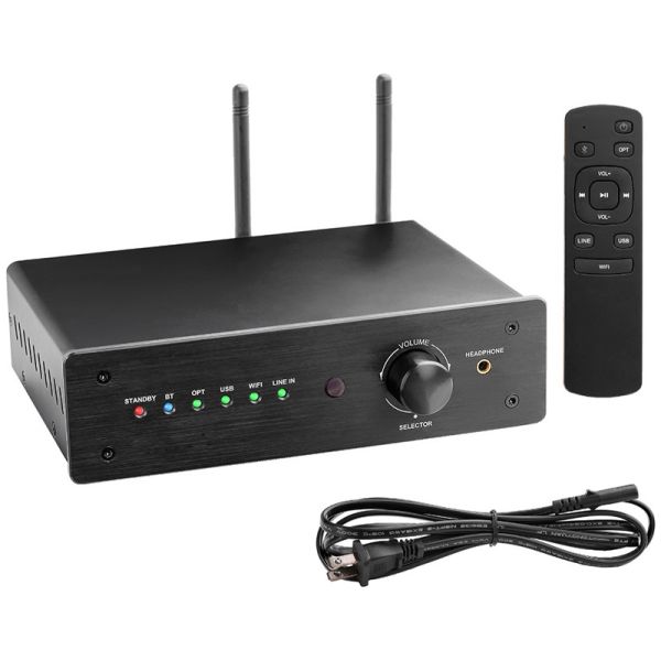 Multi Room Audio Streamer Amplifier Hi Fi Audio Streaming Integrated 2.1 Channel Amp For Home Speakers