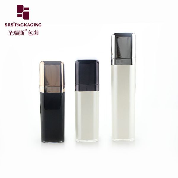 empty square shape acrylic double wall face cream airless lotion bottle