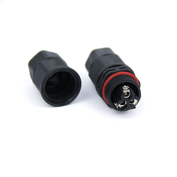 3 Pin Waterproof Electrical Connectors Screw Threaded Assembly Waterproof Connector