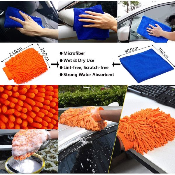 Car Cleaning Brush Set 14 Pieces For Car Interior Detailing