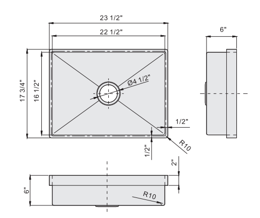 Раковина ванной комнаты прямоугольника почистила поверхностное покрытие щеткой с одиночным отверстием/одиночной кухней с нержавеющей стали