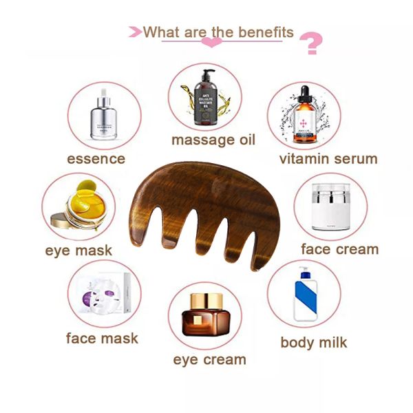 Customized Logo Availabled Gua Sha Comb Massage Tool for Enhancing Circulation on Scalp Face