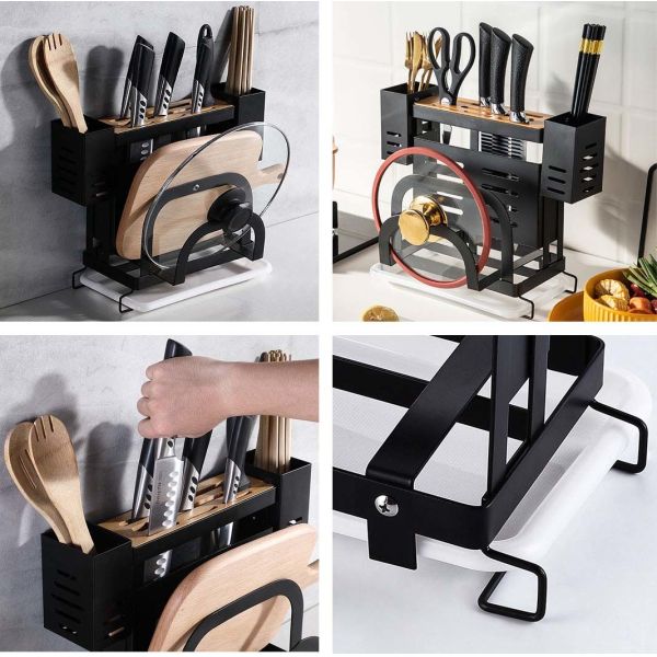 Fireproof Kitchen Countertop Shelf Rack , Pot Cover Holder 13x6x10inch Specification