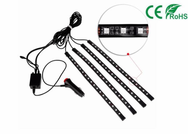 Car LED Strip Light Kit 4pcs DC 12V Multi Color Music Light With Sound Active