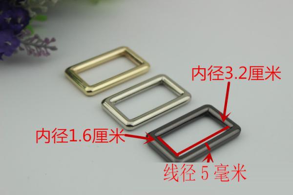 Wholesale bag hardware 32 mm gold zinc alloy metal adjustable square buckle for bag