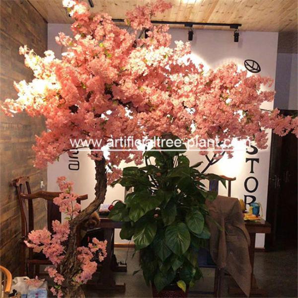 Fiberglass , Wood Material Artificial Blossom Tree For Office Buildings