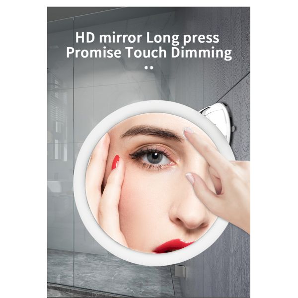 Custom 10X Magnification LED Light Travel-Friendly Foldable Makeup Mirror 360 Degree Adjustable New Desktop Cosmetic Mirror