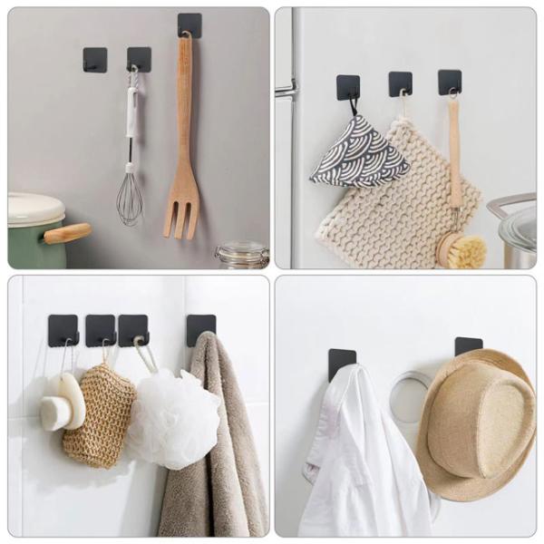No Drilling Wall Mounted Stainless Steel Sticky Hangers Wall Hooks Adhesive Hooks
