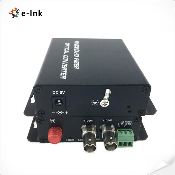 2Ch HD-AHD/HD-CVI/HD-TVI/CVBS Convertidor de fibra de video 4 en 1 A través de indicadores LED para informar su modo funcional