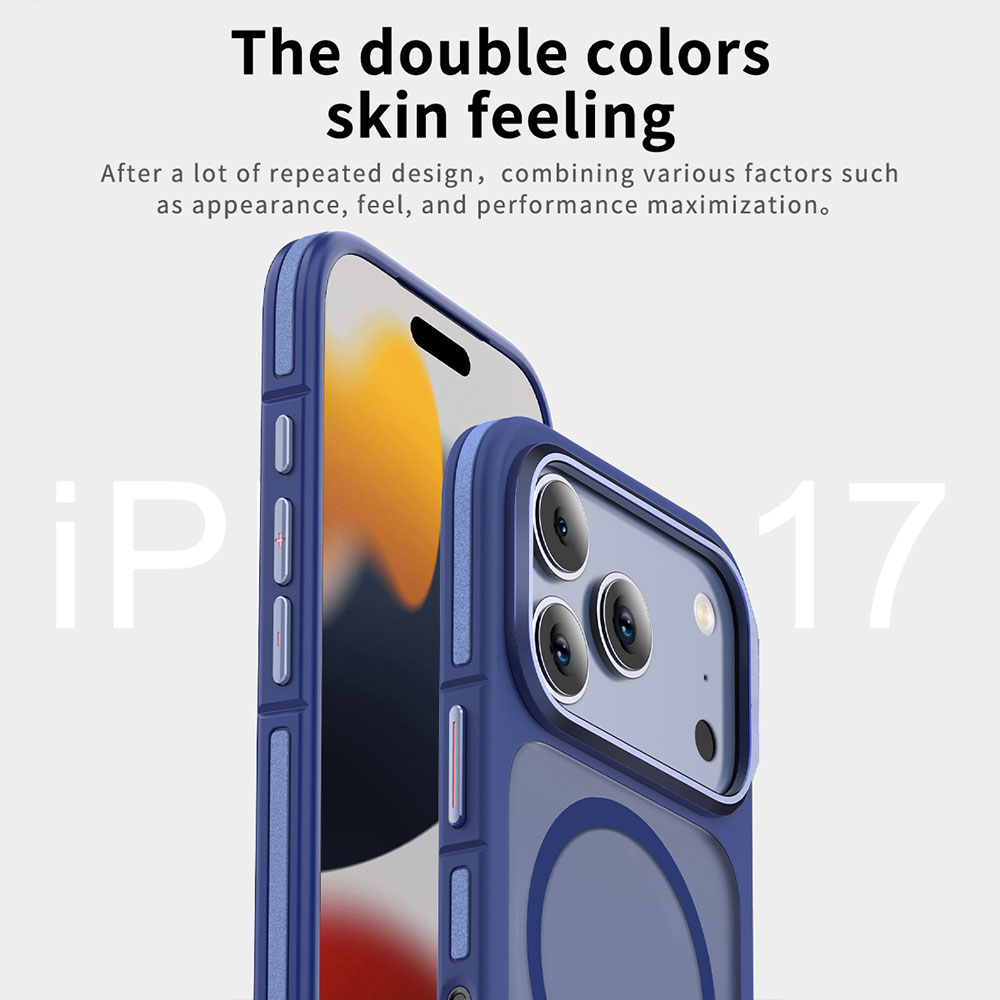 Magnetic Shockproof Case for iPhone 17 16 Pro Max Luxury Skin Feeling Matte Cover with Metal Lens Frame Mobile Phone Shell