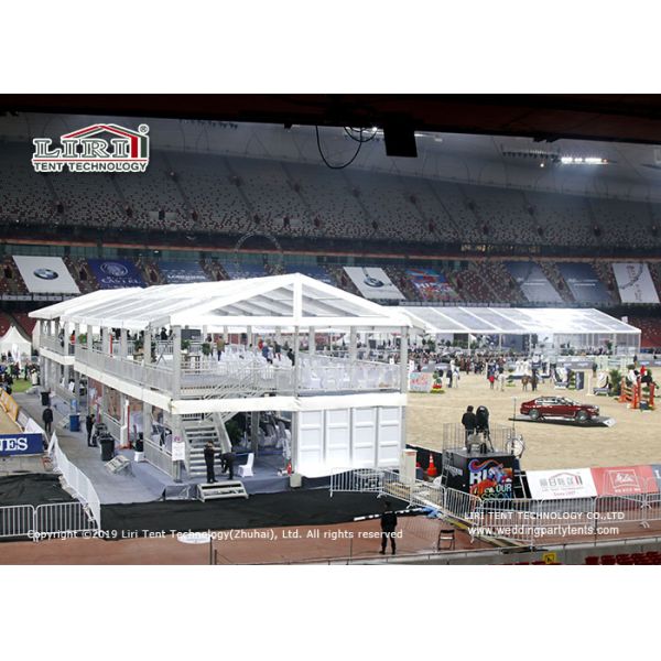 Liri Clear Aluminum Frame 15m Double Decker Tents For Sports Events