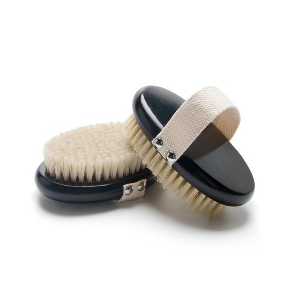 Eco Friendly Bath Shower Brush Beech Wood Oval Dry Brush For Exfoliating