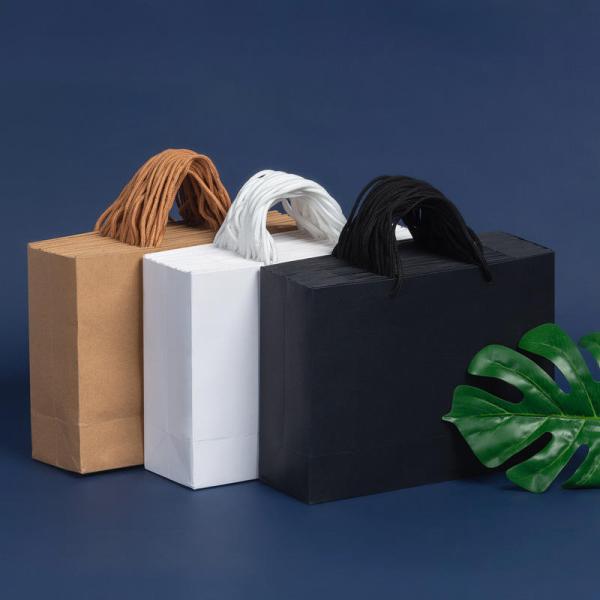 Custom Black And White Card Stock Carry-Type Gift Bag Simple Clothing Shopping Bag Multi-Purpose