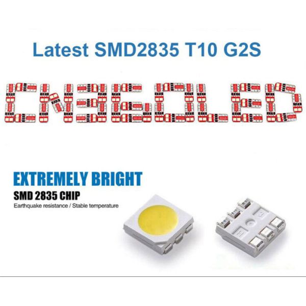 T10 W5W 168 194 2835SMD Car Interior White LED Lights