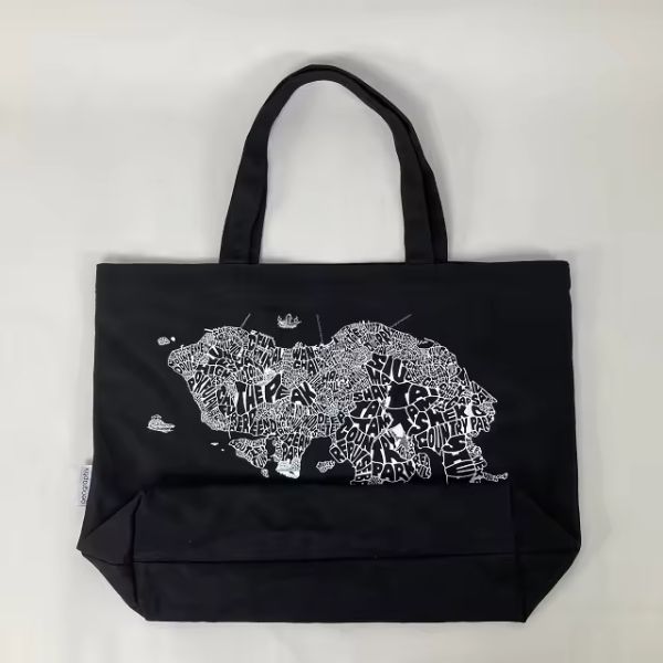 12 Oz Black Canvas Tote Bag for Luxury Shopping Organic Cotton Material