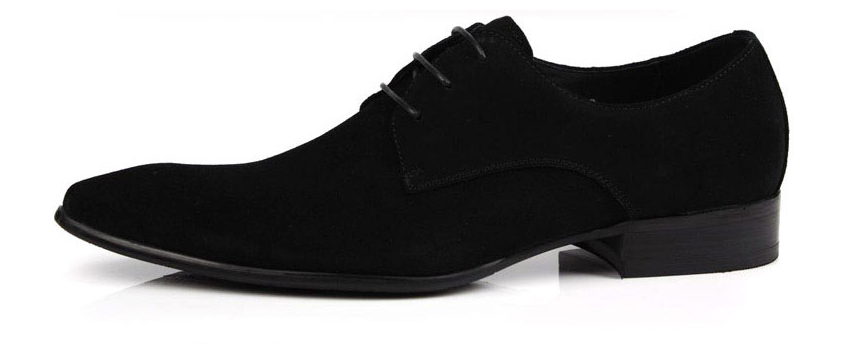 Classic PU Suede Upper Men Formal Dress Shoes Oxfords Style Mens Black Casual Shoes