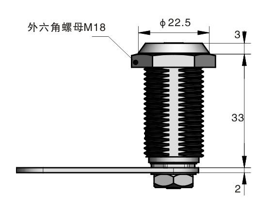 Fechadura de porta de móveis de ferro Pino industrial Fechadura de came tubular Altura 33 mm