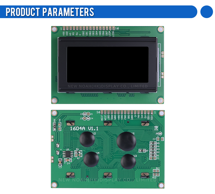 European BTN Black Film 1604A 3.3V Character LCD Industrial Display Screen IPC ST7066U