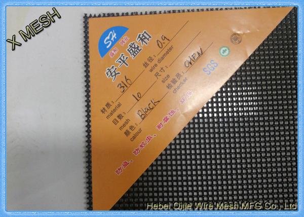 Black Stainless Steel Fly Screen Mesh Powder T revestido 316 0.9 Mm X 10 Mesh