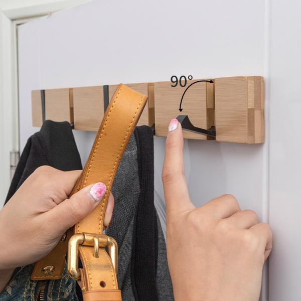 Wall Mounted Coat Rack Bamboo Wall Coat Rack Hooks Coat Hat Hanger Hooks Over Door Bathroom Hook Hanger