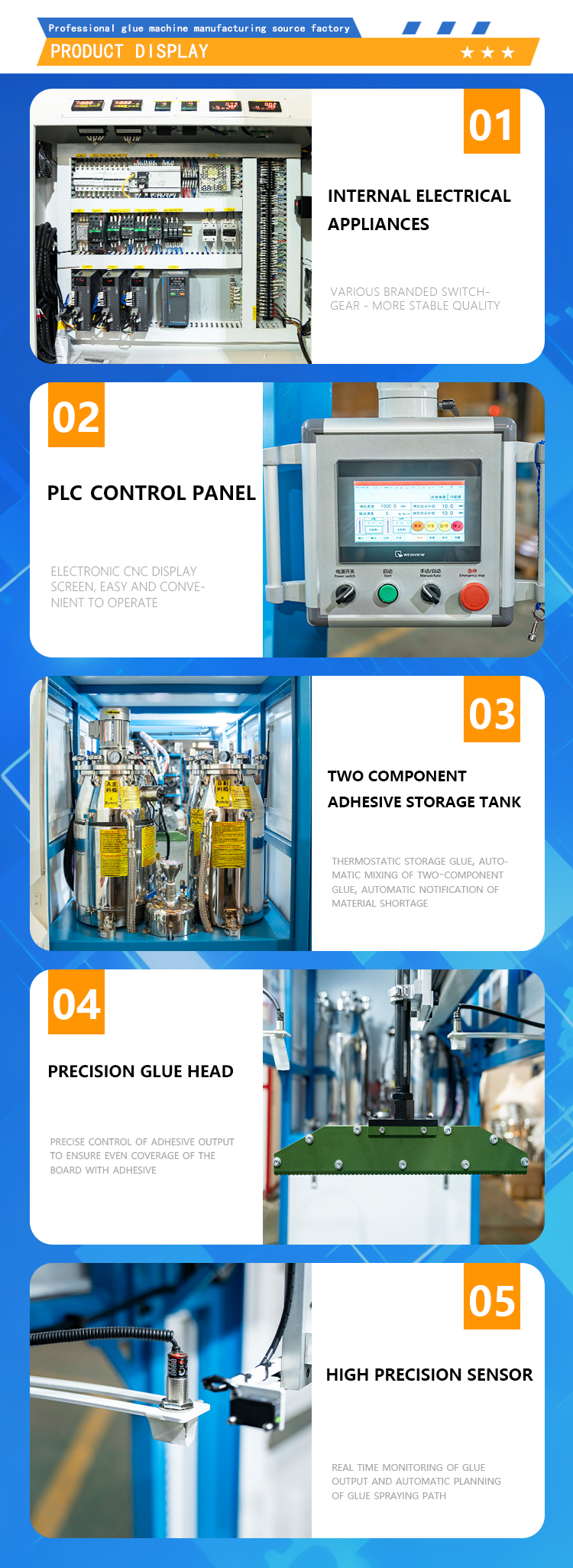 Integrated Glue Dispensing Machine with Adjustable Coating Speed 1-12 meters/minute and Customizable Gel Dripping Width 200-1300mm featuring PLC Programming with Touch Screen Control