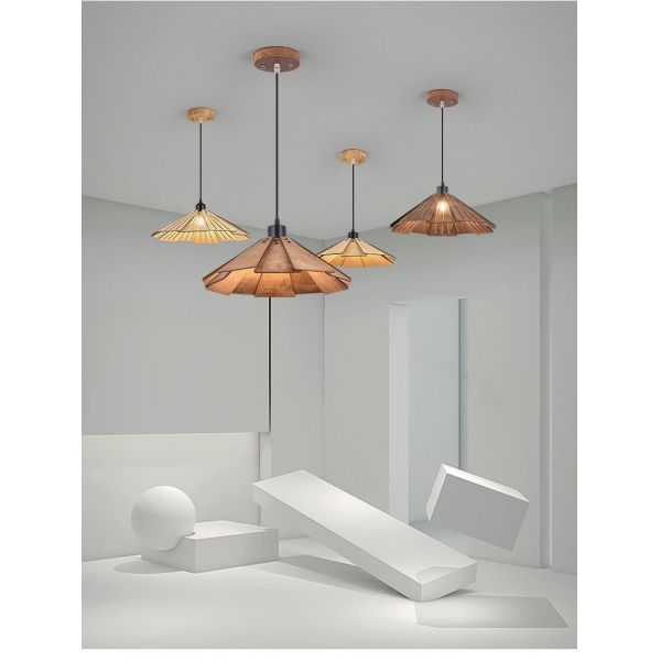 Люстра чайной комнаты небольшой Адвокатуры ресторана привесной лампы соломенной шляпы искусства древесины Wabi Sabi домашняя