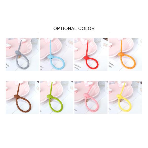 Reusable  Silicone Cable Ties , Tidy Wire Cord Lead Organizer