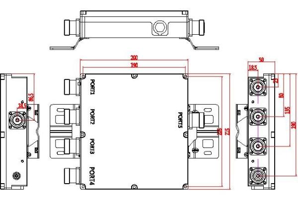 1.5V standing wave ratio Quad Band Combiner Low PIM / Insertion Loss for Outdoor