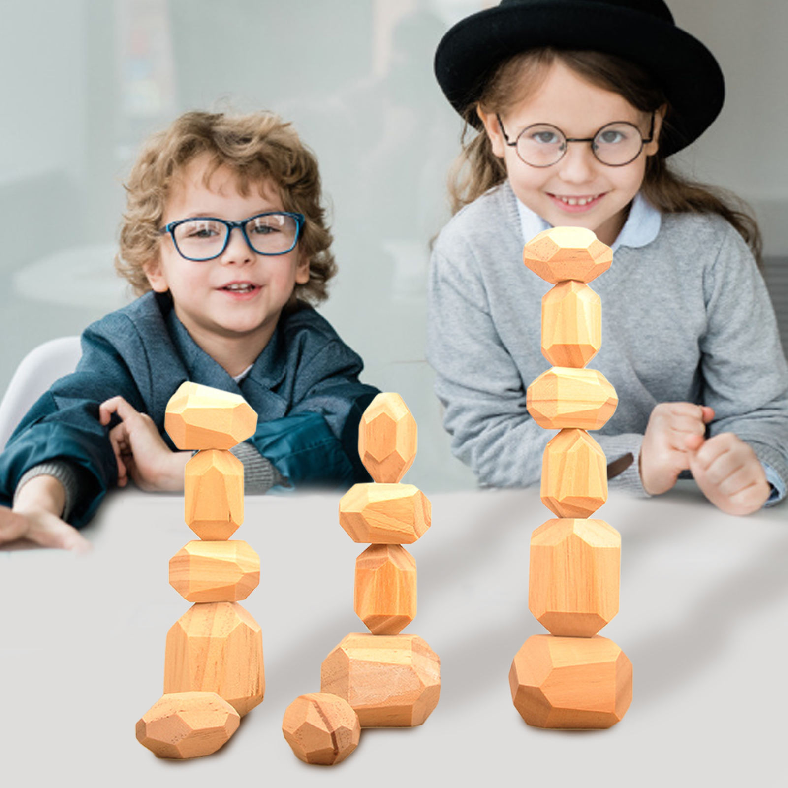 младенца игрушек блоков 5cm 36pcs цифров блоки деревянного геометрические штабелируя
