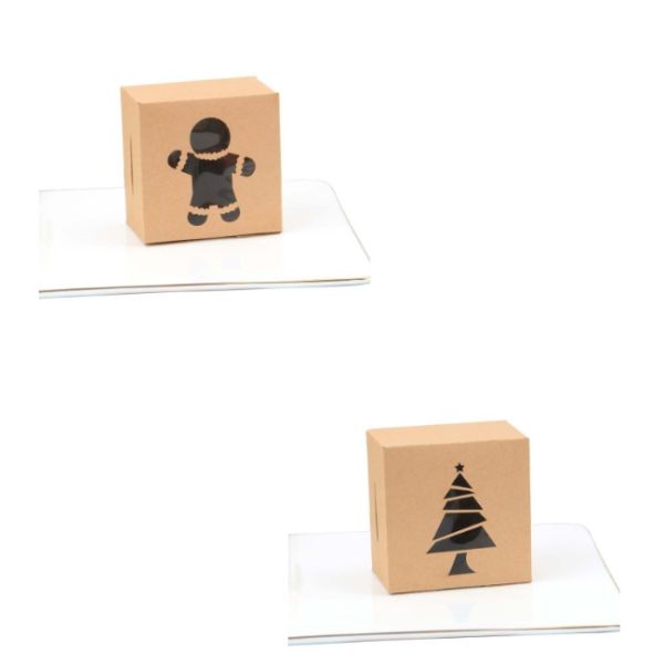 Коробки подушки рождества упаковки еды бумаги Kraft с окном 20g