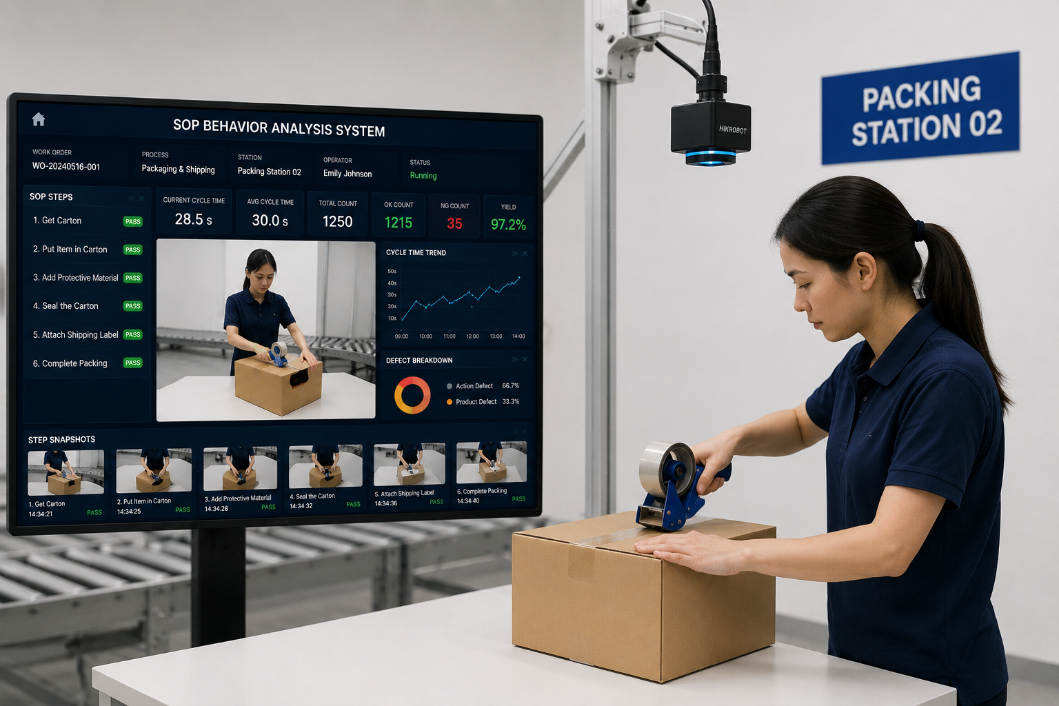 AI SOP Behavior Analysis System with Four-Layer Loop Architecture Human Pose