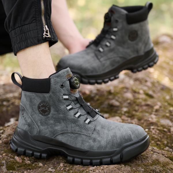 Wheat Security Work Boots Microfiber Leather Safety Boots With Stab-smash Steel Toe Kevlar Midsole And EVA Sole