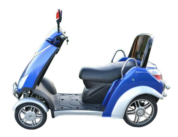 Comfortable 4 Wheel Power Scooters Blue Battery Operated Scooter With Four Wheels