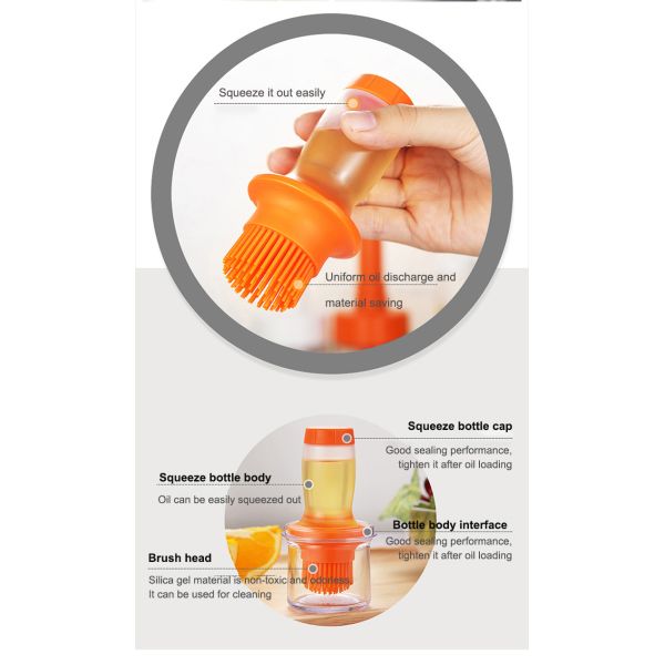 Convenient Tools Silicone Bottle and Oil Brush for Cooking Needs