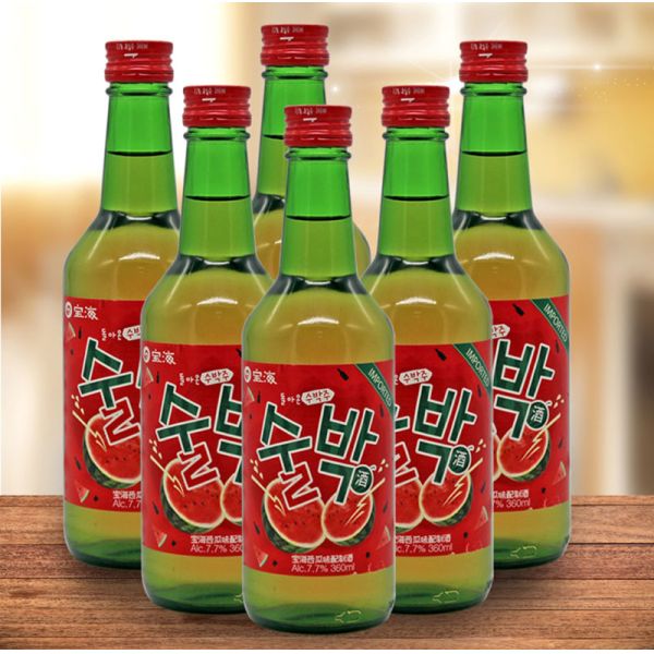 Copperplate Paper Korean Shochu Wine Bottle Sticker Packaging Label