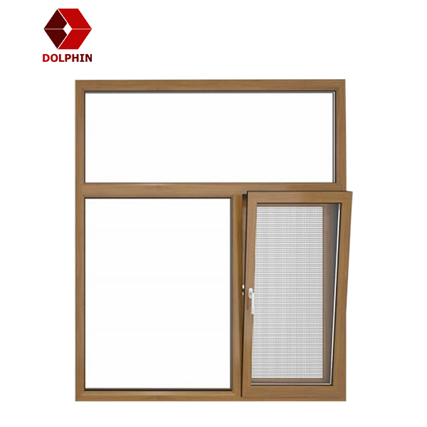 Алюминиевый двойник окна окна 6063 застеклил изоляцию цвета Брауна