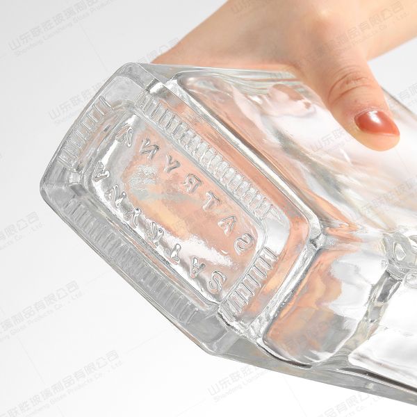 Botellas de vidrio para fiestas de bar regalos de boda claro personalizado transparente XO brandy whisky licor