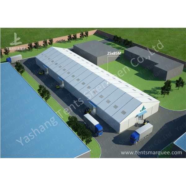20M Outdoor temporary warehouse tent Aluminum Alloy Profile skylights designed