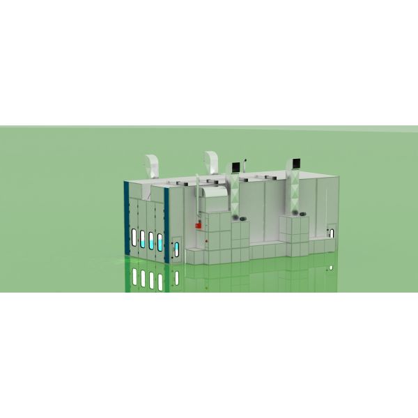 Two Sdie Wall Extraction Industrial Spray Booth Opening Top Folding Door