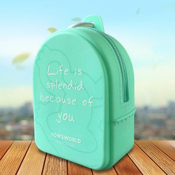 Phenol Free Silicone Zero Wallet Waterproof Zippered Backpack Shape Small Item Storage Silicone Bag